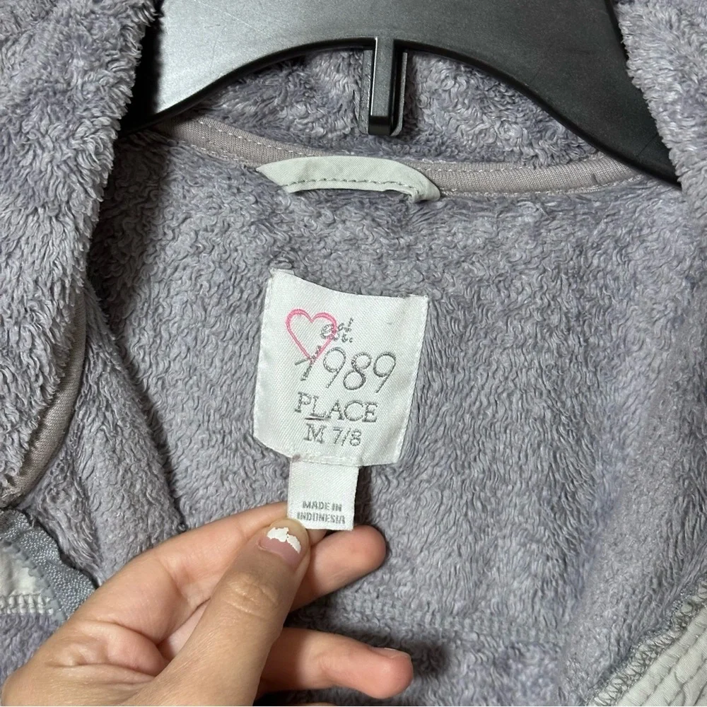The children’s place Kids Girls Full Zip jacket gray fleece size M (7/8)‎